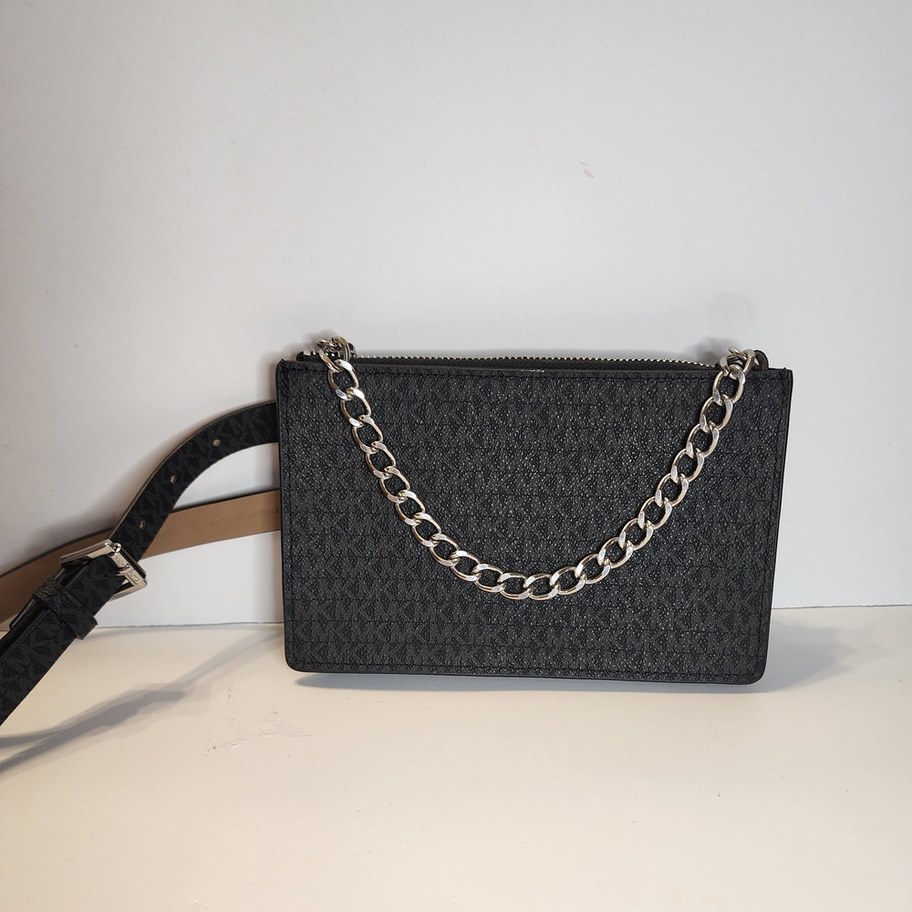 Michael Kors Black Pull Chain Belt Bag NWOT
